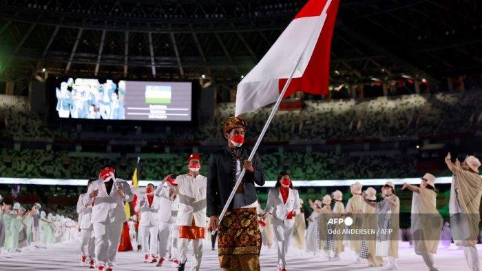 Tim Indonesia di Opening Ceremony Olimpiade Paris